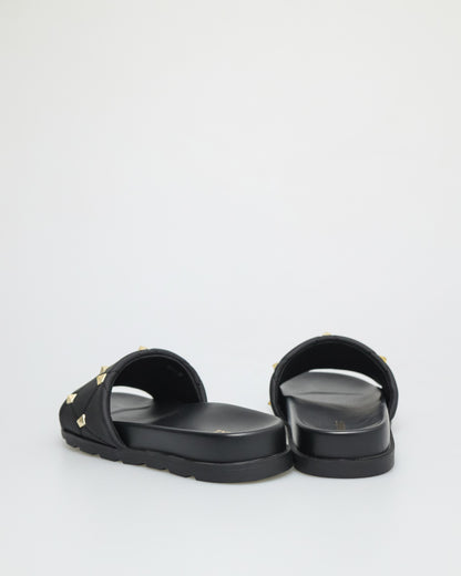 Tomaz NN215 Ladies Stud Quilted Sandals (Black)