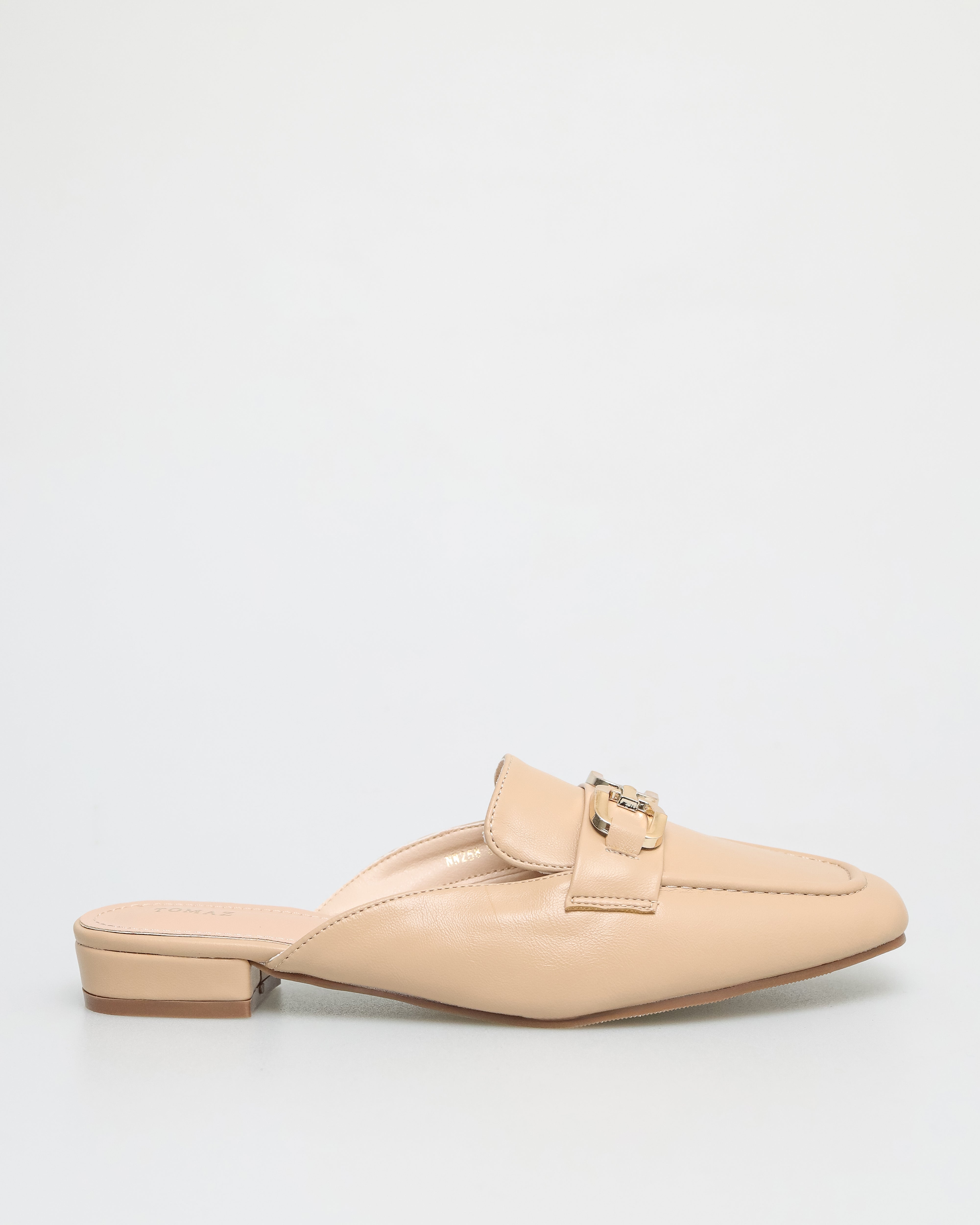 Tomaz NN258 Ladies Gold Buckle Mules (Beige)