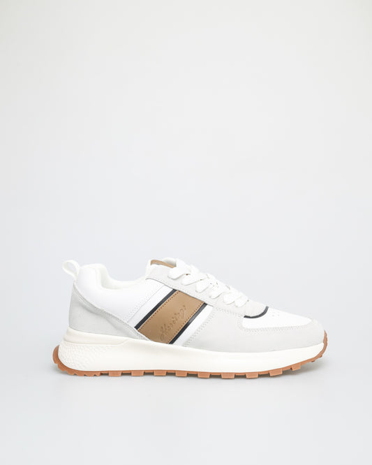 Tomaz TY021 Men's Sneakers (White/Khaki)