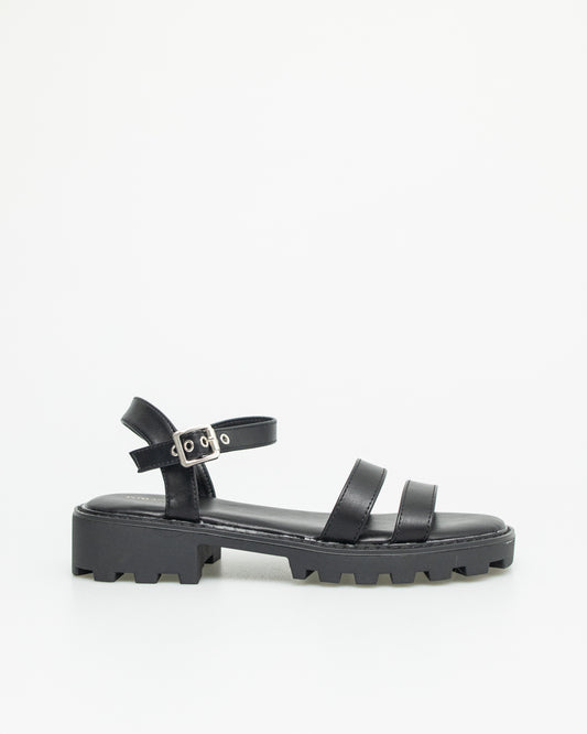 Tomaz NN224 Ladies Double Ankle Strap Sandals (Black)