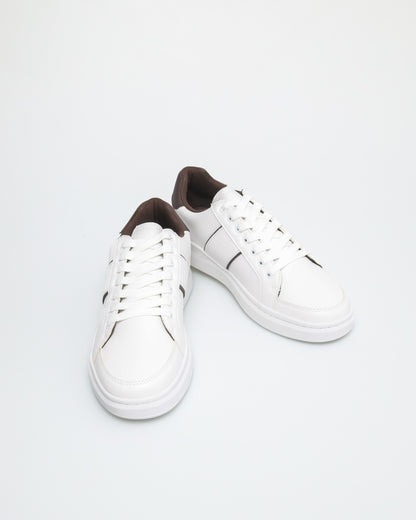 Tomaz C627 Men's PureStep Sneakers (White/Coffee)