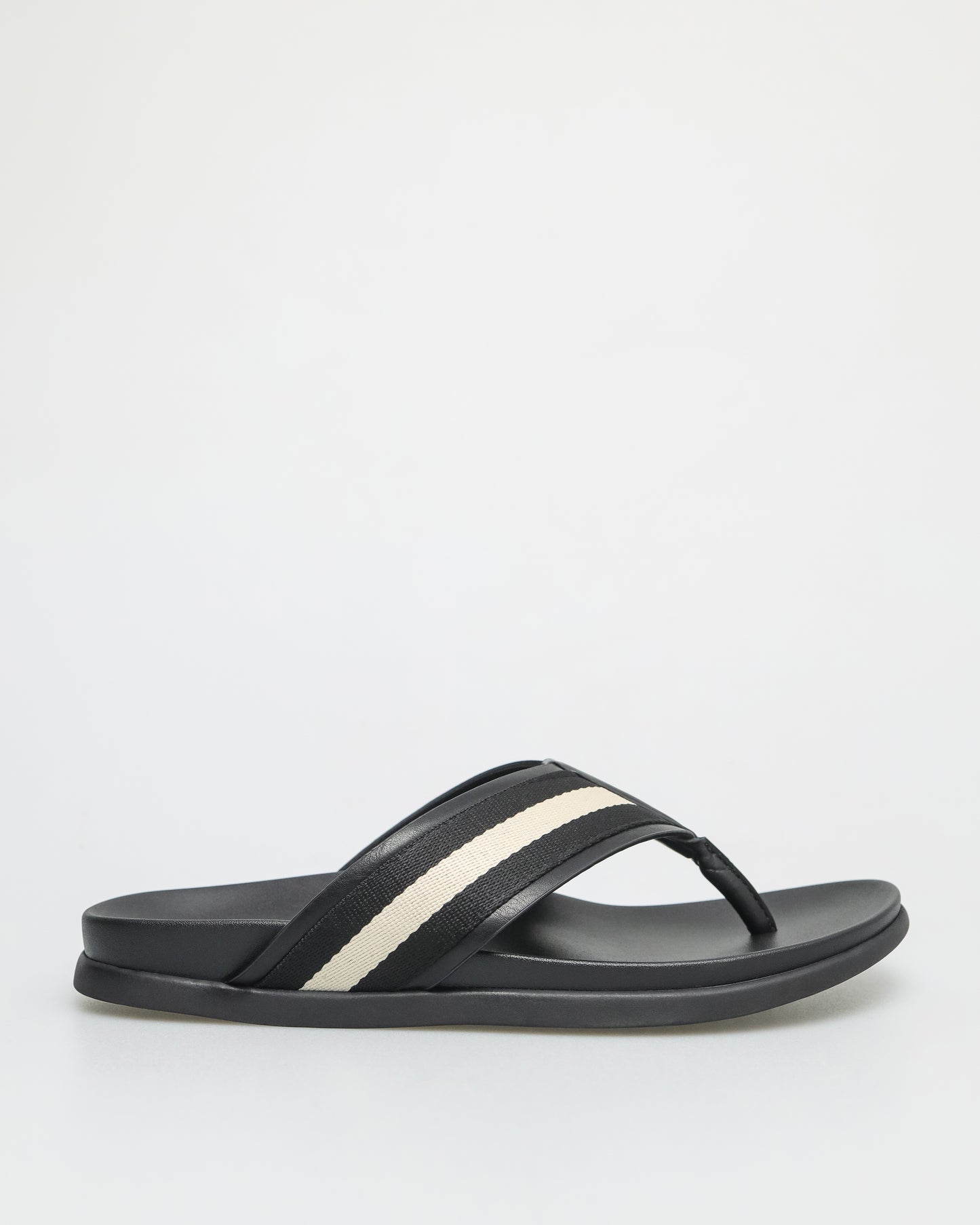 Tomaz C634 Men's Stripe Sandal (Black/Off White)