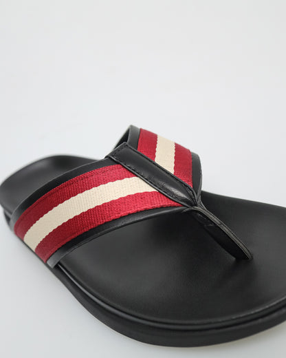 Tomaz C634 Men's Stripe Sandal (Wine/Off White)