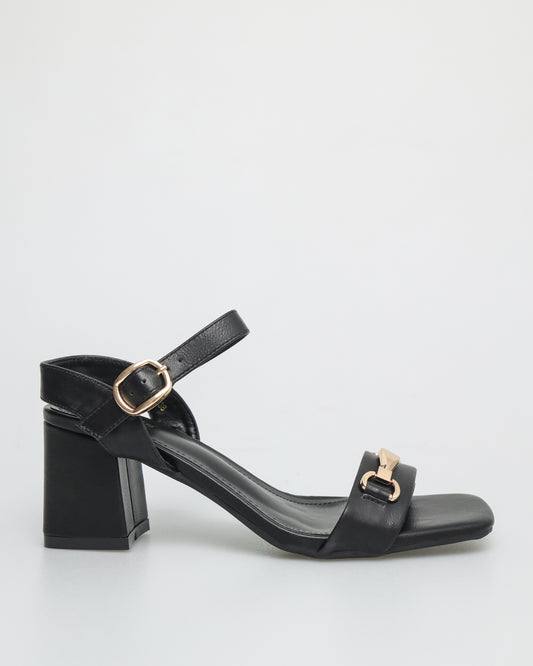 Tomaz FL044 Ladies Chain Slingback Heels (Black)