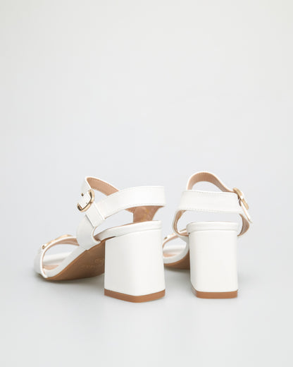 Tomaz FL044 Ladies Chain Slingback Heels (White)
