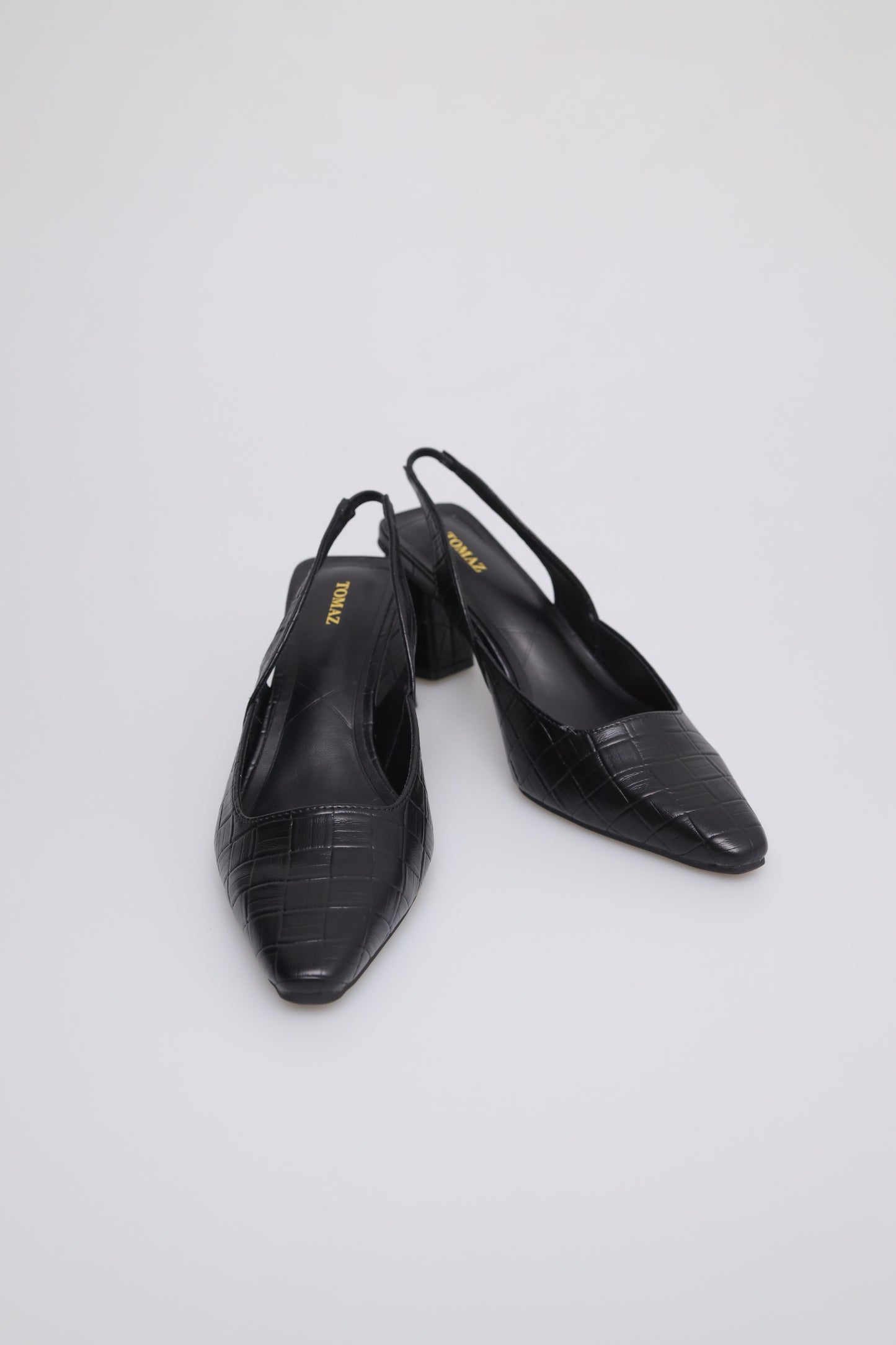 Tomaz FL046 Ladies Pointed Toe Slingback Heels (Black)