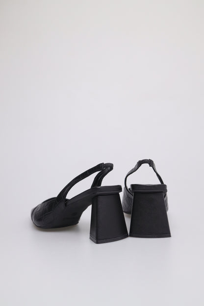 Tomaz FL047 Ladies Pointed Toe Slingback Heels (Black)