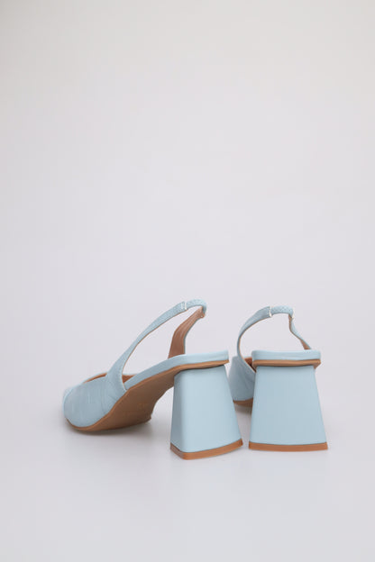Tomaz FL047 Ladies Pointed Toe Slingback Heels (Blue)