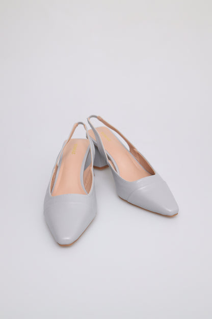 Tomaz FL047 Ladies Pointed Toe Slingback Heels (Light Grey)