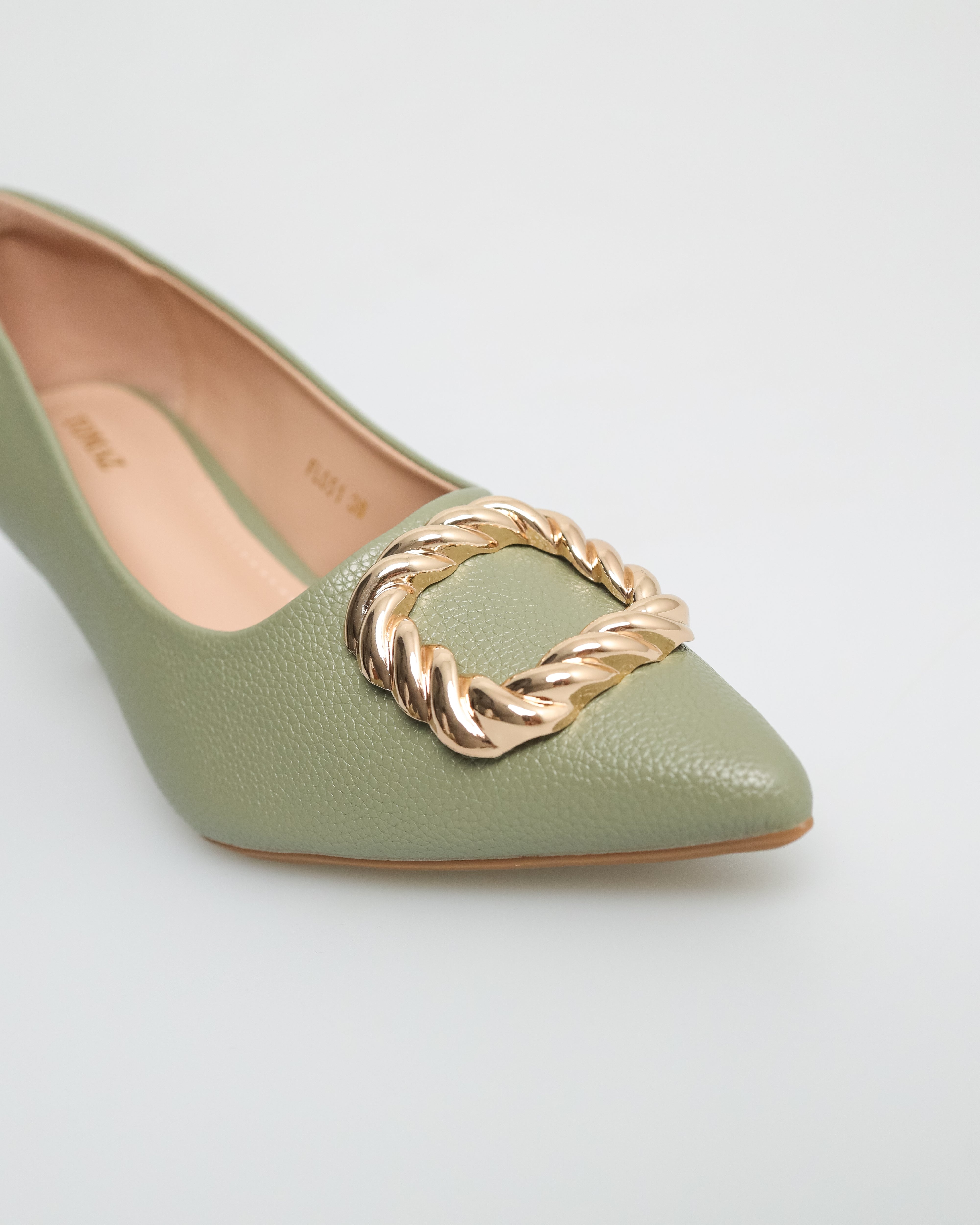 Tomaz FL051 Ladies Gold Crusted Heels (Green)