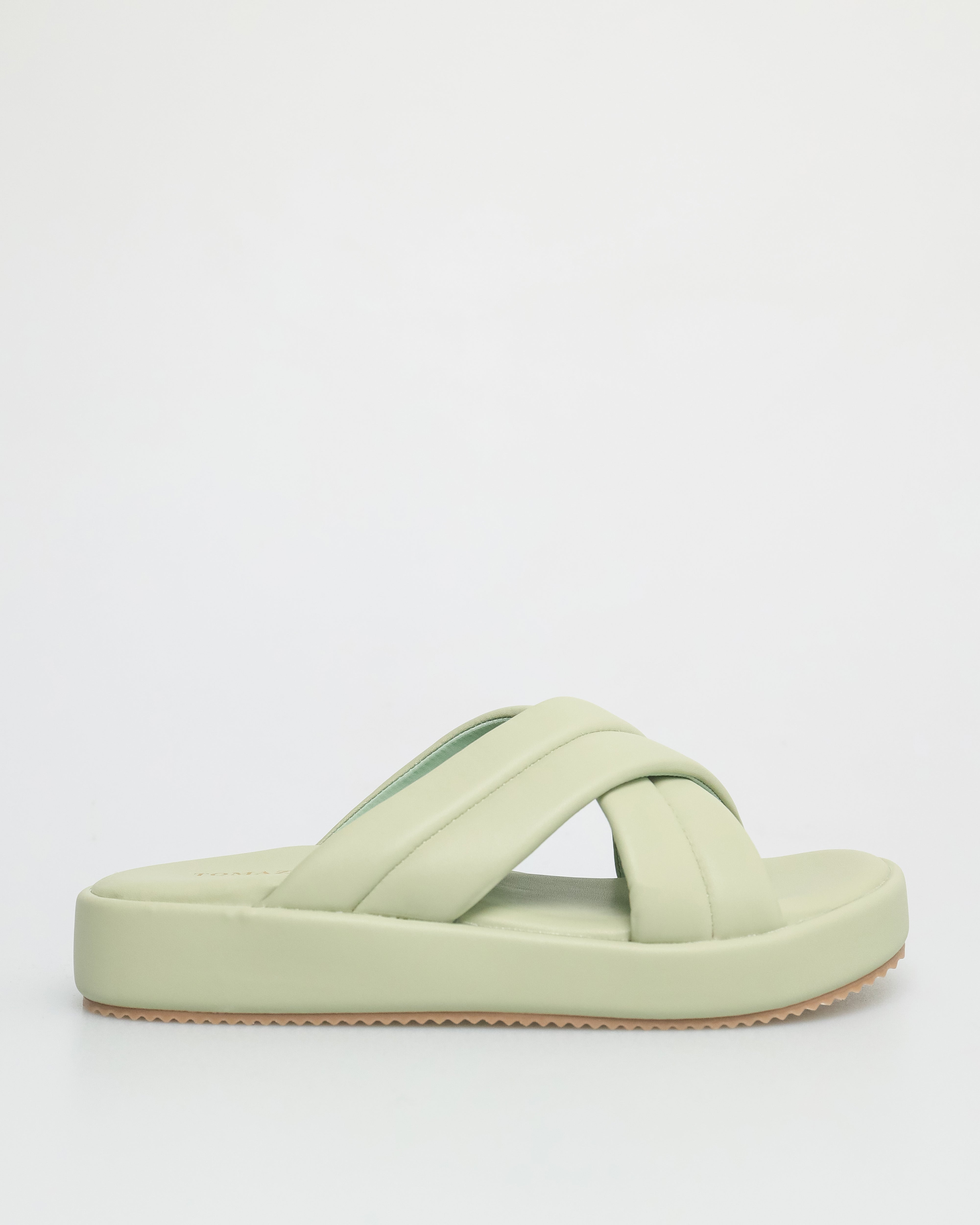 Tomaz FL058 Ladies Slide On Sandals (Green)