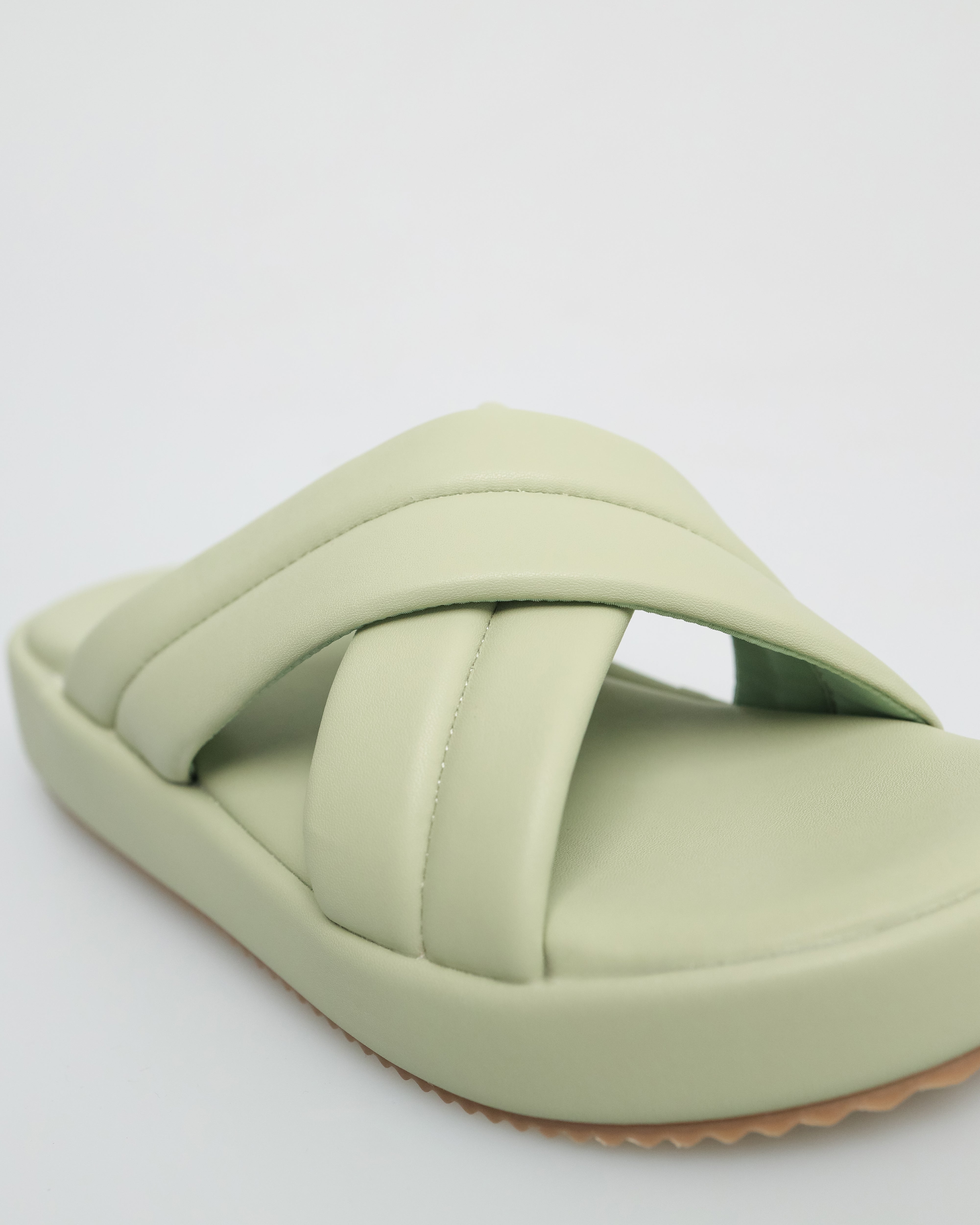 Tomaz FL058 Ladies Slide On Sandals (Green)