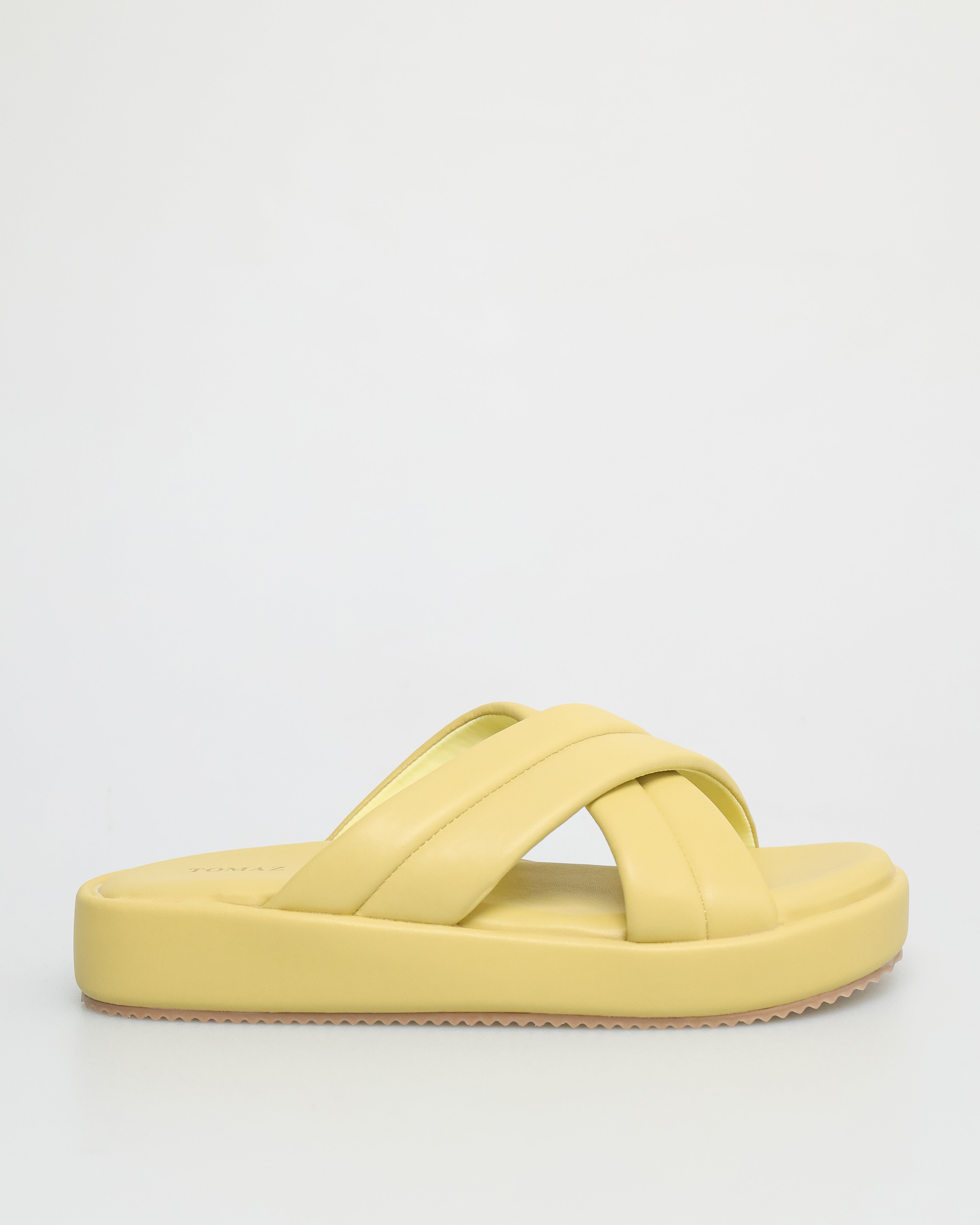 Tomaz FL058 Ladies Slide On Sandals (Yellow)