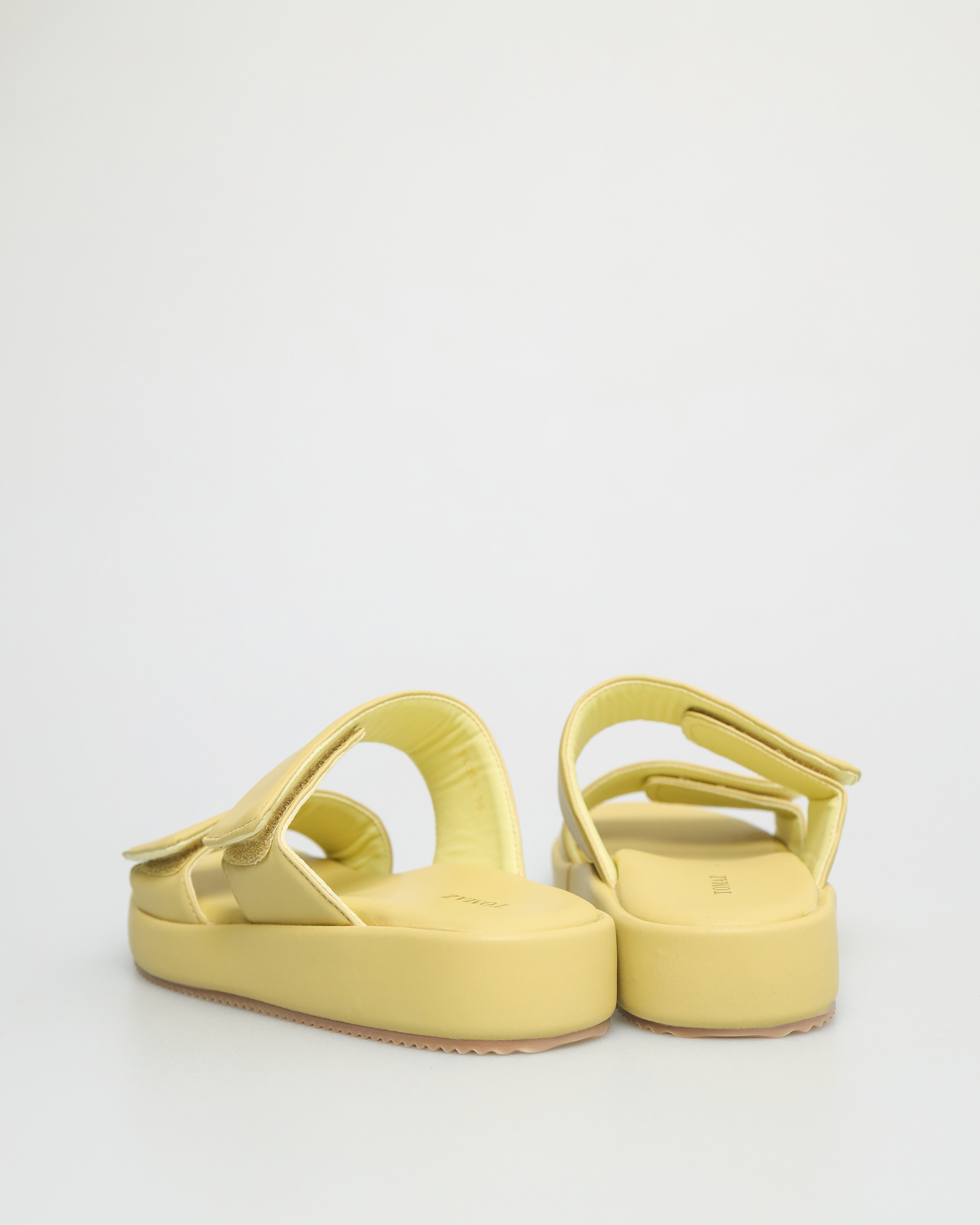 Tomaz FL059 Ladies Slide On Sandals (Yellow)