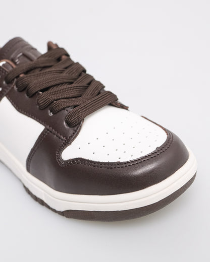 Tomaz YX158 Ladies Pacer Elegance Sneakers (White/Coffee)