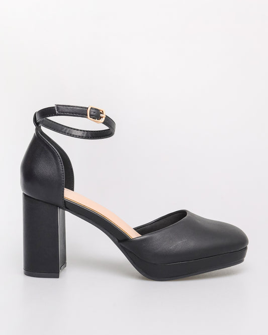 Tomaz NN301 Ladies Anklestrap Heels (Black)
