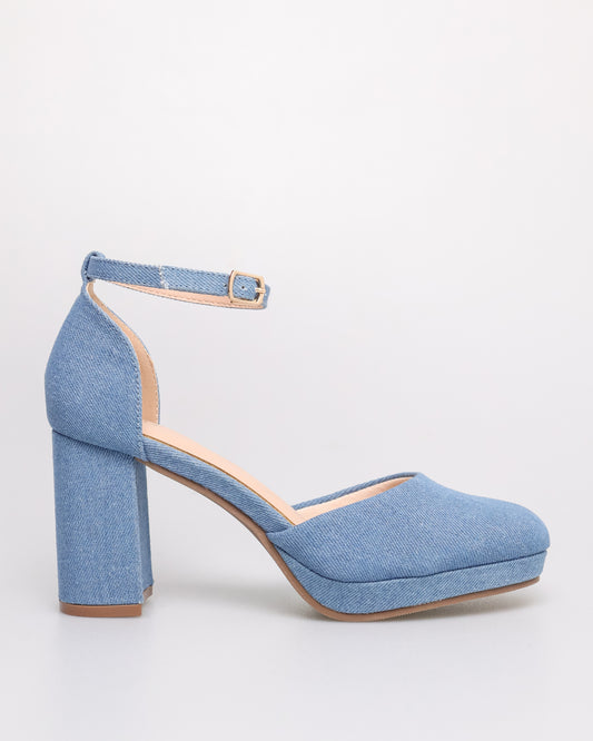 Tomaz NN301 Ladies Anklestrap Heels (Blue)