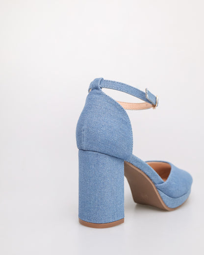 Tomaz NN301 Ladies Anklestrap Heels (Blue)