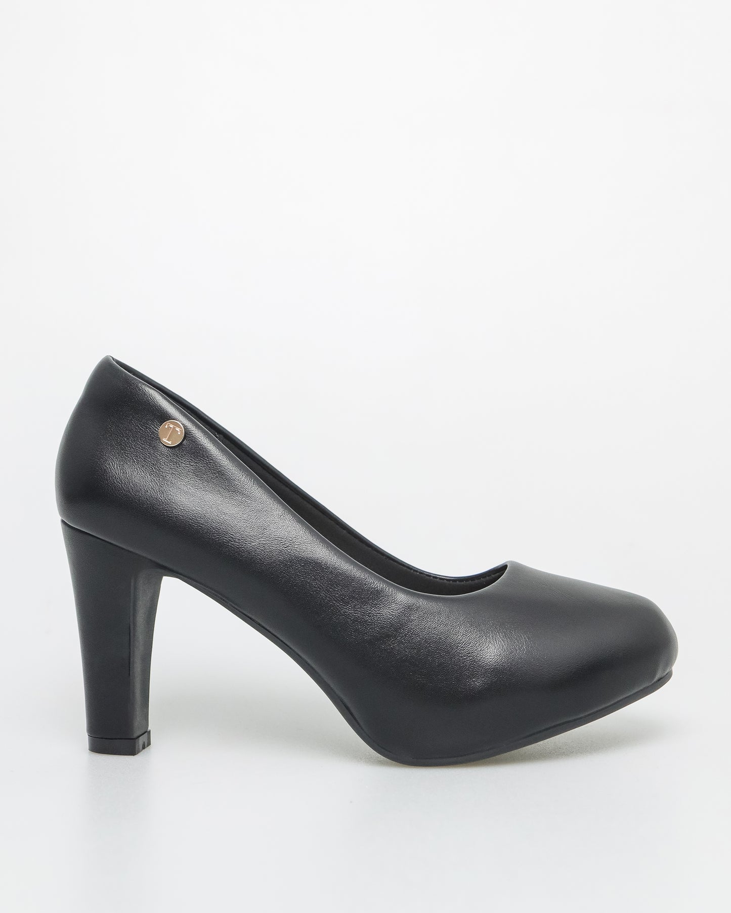 Tomaz NN334 Ladies Simple T Emblem Heels (Black)