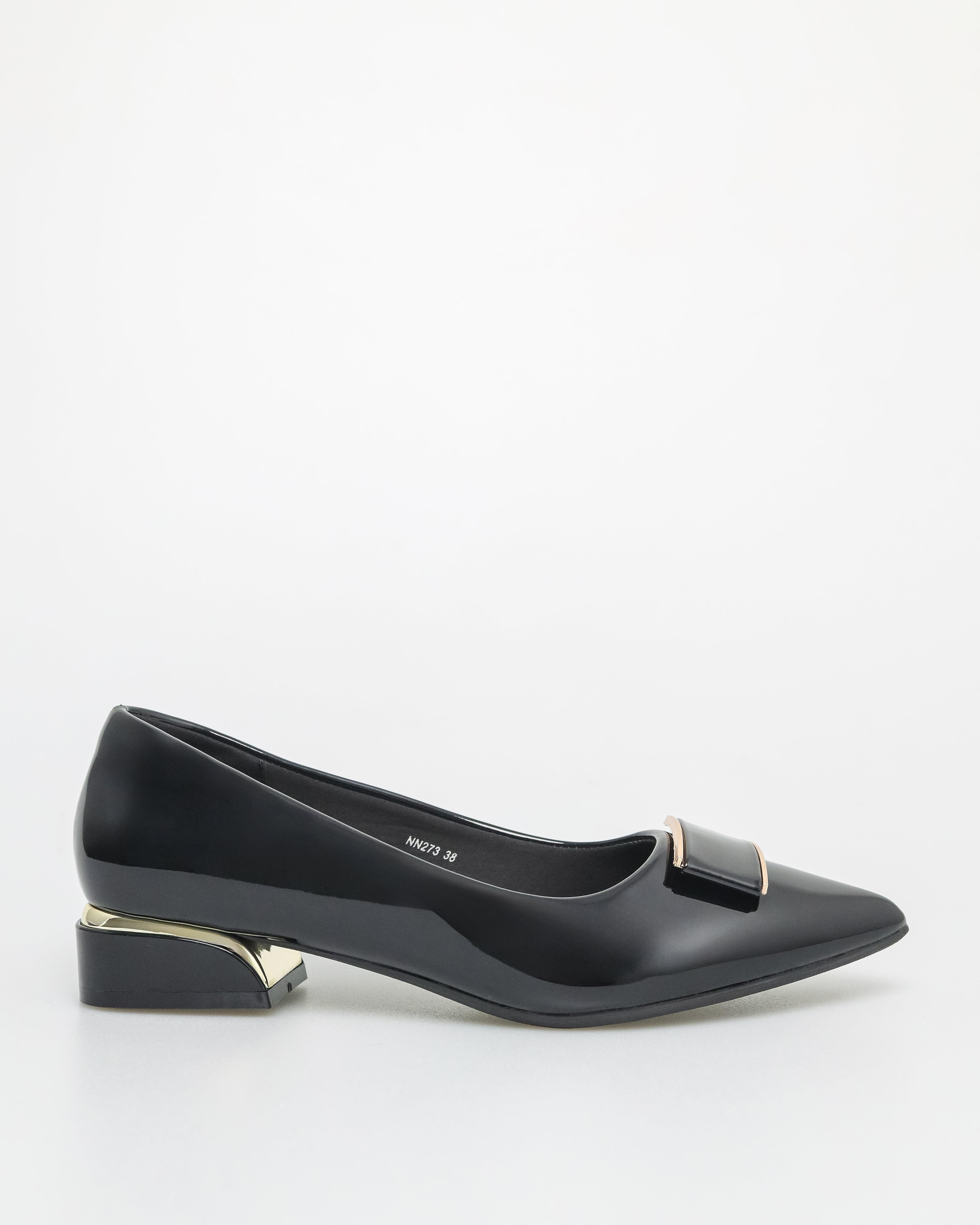 Tomaz NN273 Ladies Square Emblem Flats (Black)