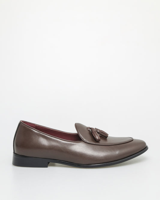 Tomaz HF074 Men's Luxe Gloss Tassle Loafers (Brown)