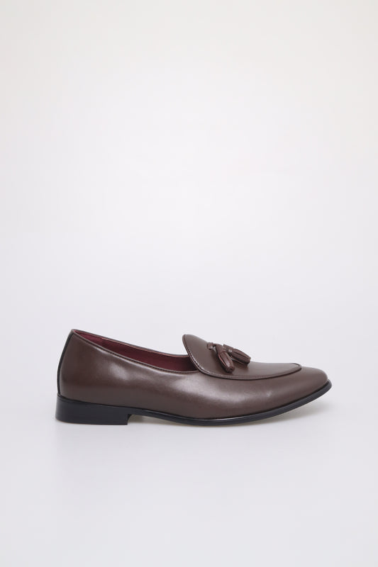 Tomaz HF074 Men's Luxe Gloss Tassle Loafers (Brown)