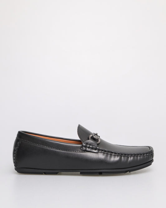 Tomaz C579 Men's ClassicCharm Buckle Moccasins (Black)