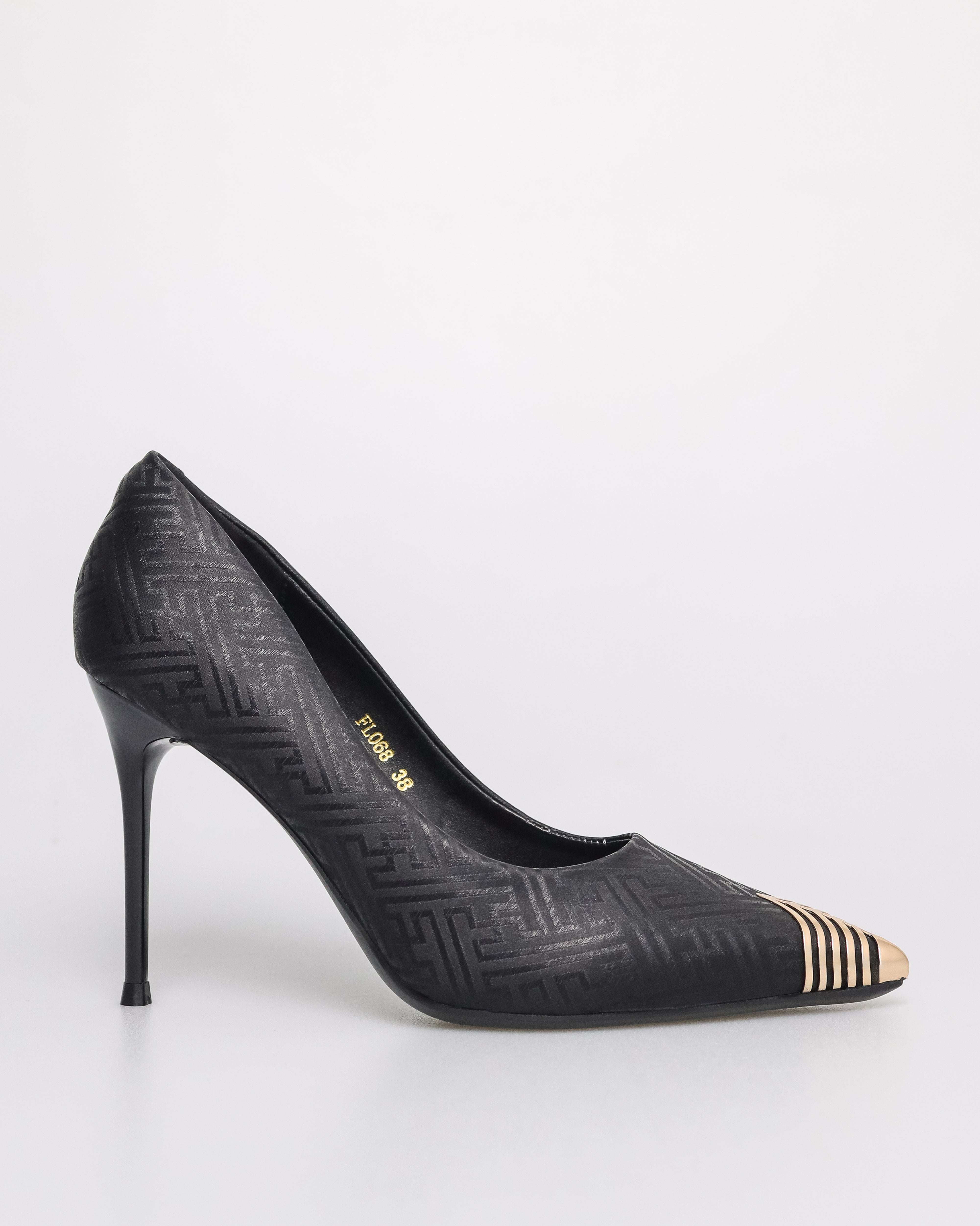 Tumit Belang Runcing Emas Tomaz FL068 Wanita (Hitam) 