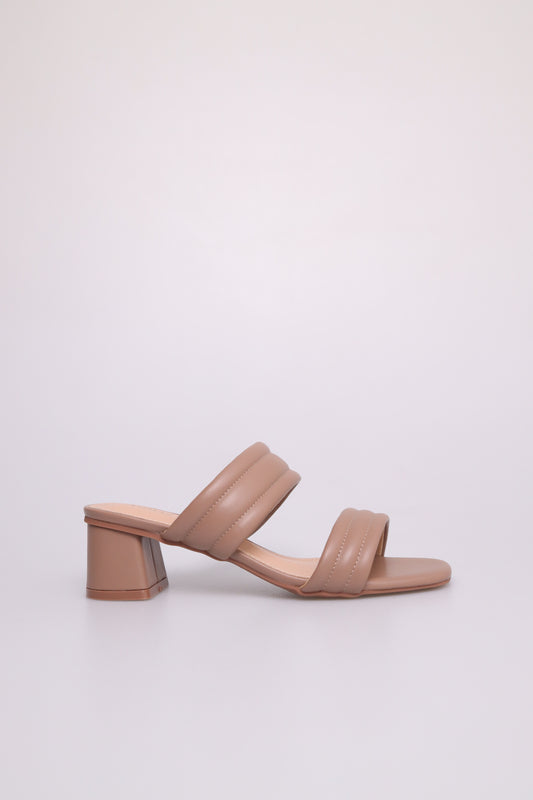 Tomaz FL050 Ladies Double Strap Heels (Khaki)