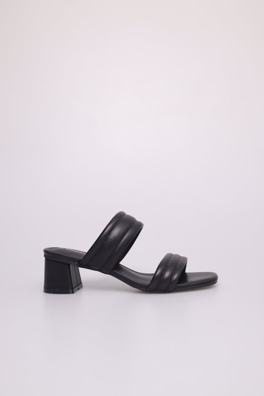 Tomaz FL050 Ladies Double Strap Heels (Black)