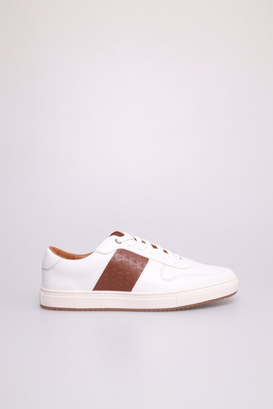 Tomaz C622 Men's PatternPlay Sneakers (White/Brown)