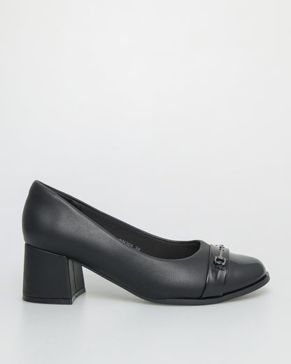 Tomaz NN304 Ladies Buckle Formal Heels (Black)