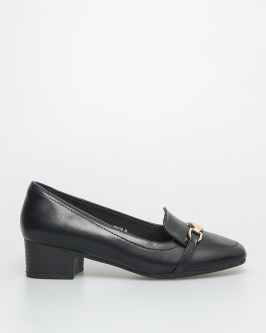 Tomaz NN329 Ladies Buckle Low Heels (Black)