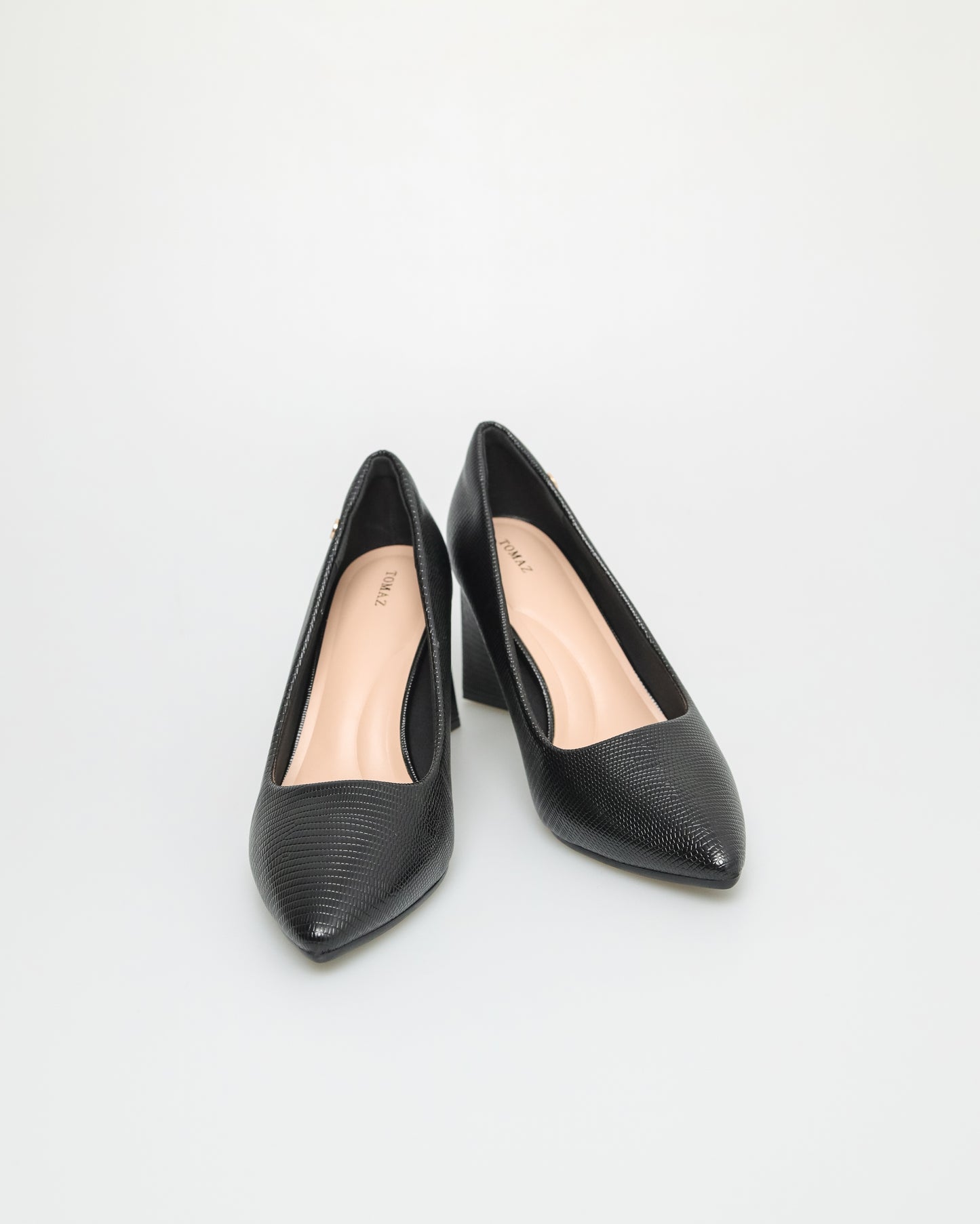 Tomaz NN318 Ladies Matte Block Heels (Black)