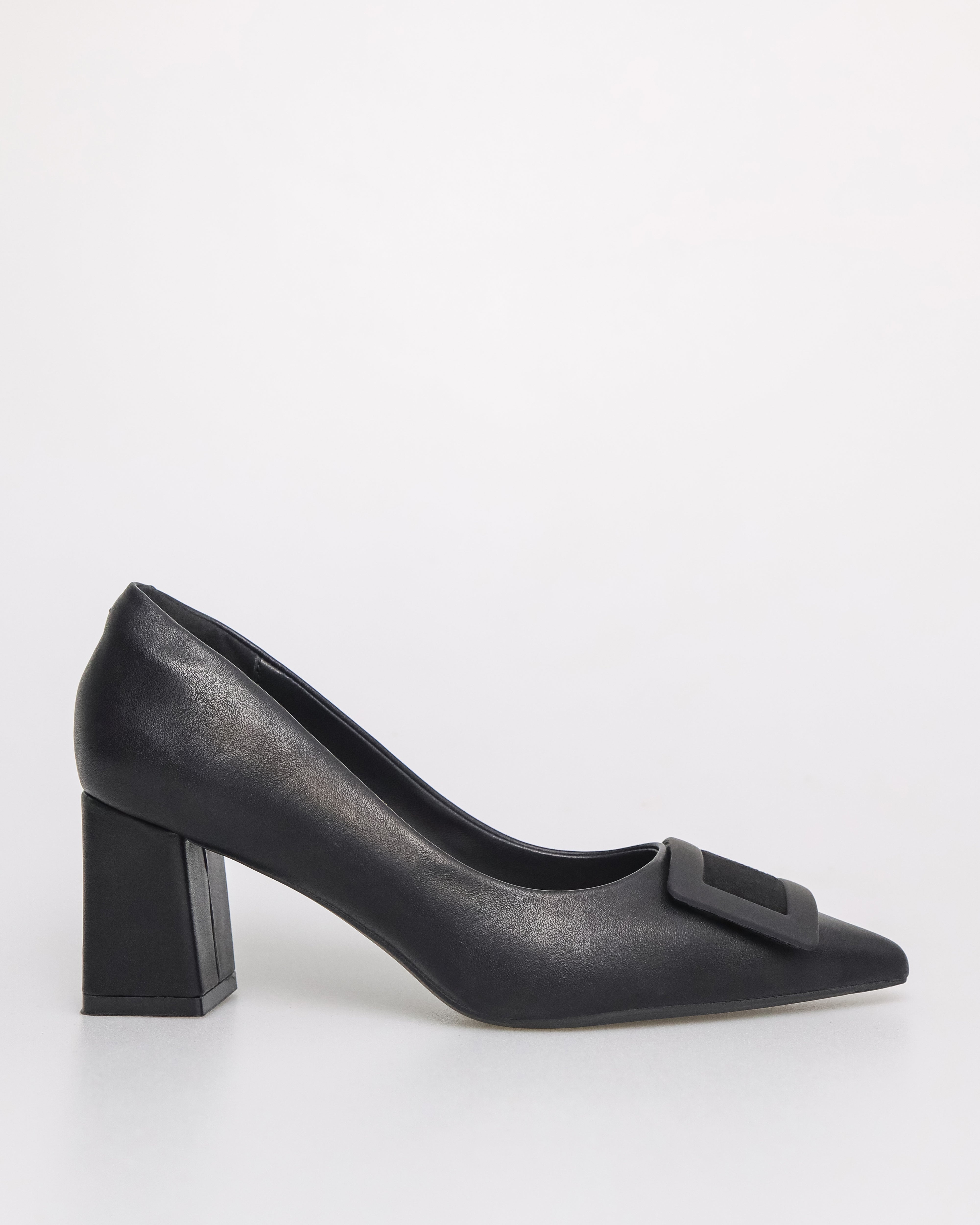 Ladies black heeled shoes hotsell