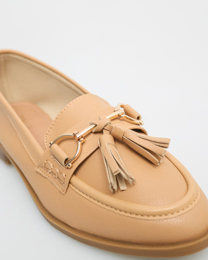 Tomaz FL062 Ladies Tassel Loafers (Tan)