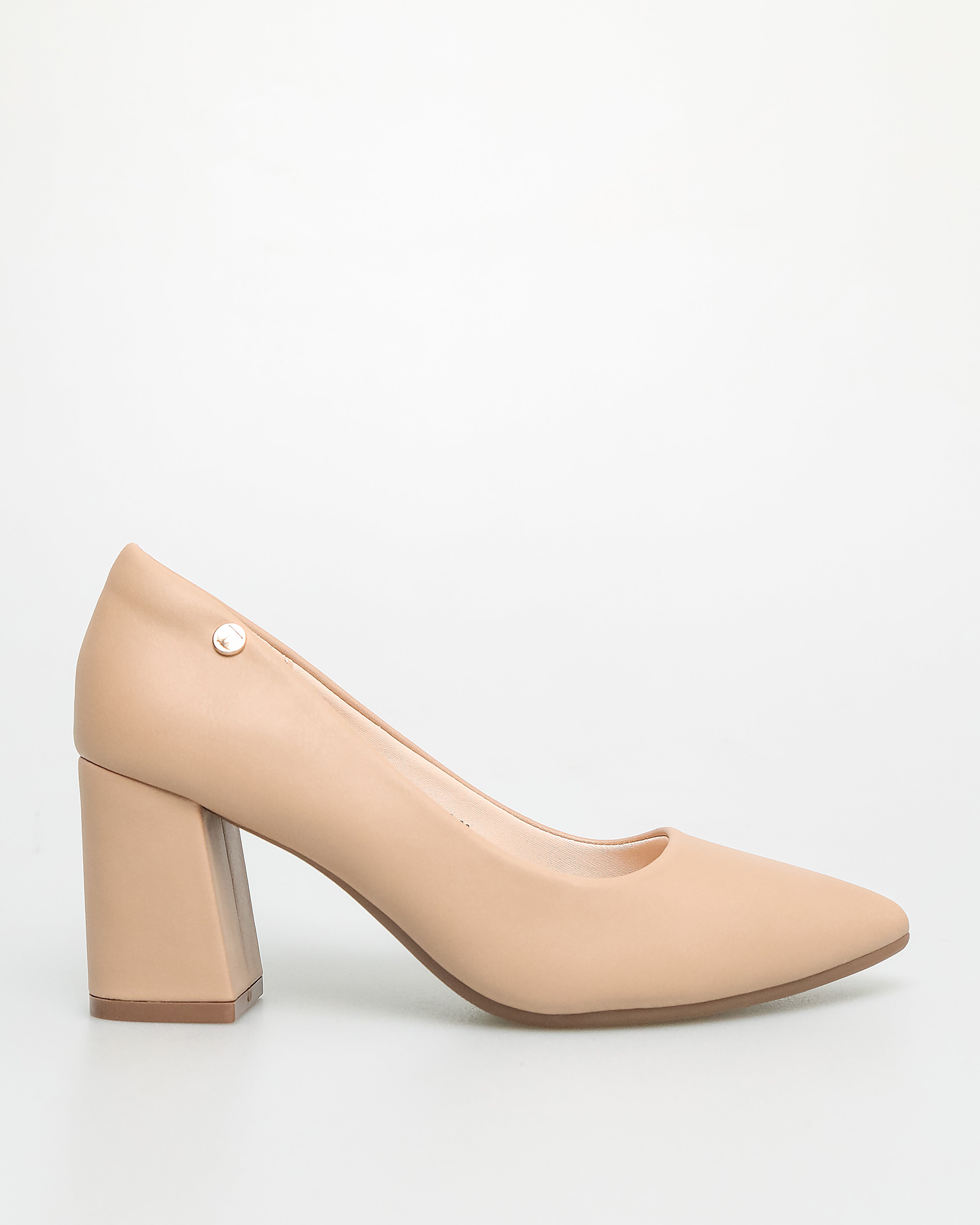 Tomaz NN328 Ladies Pointy Block Heels (Beige)