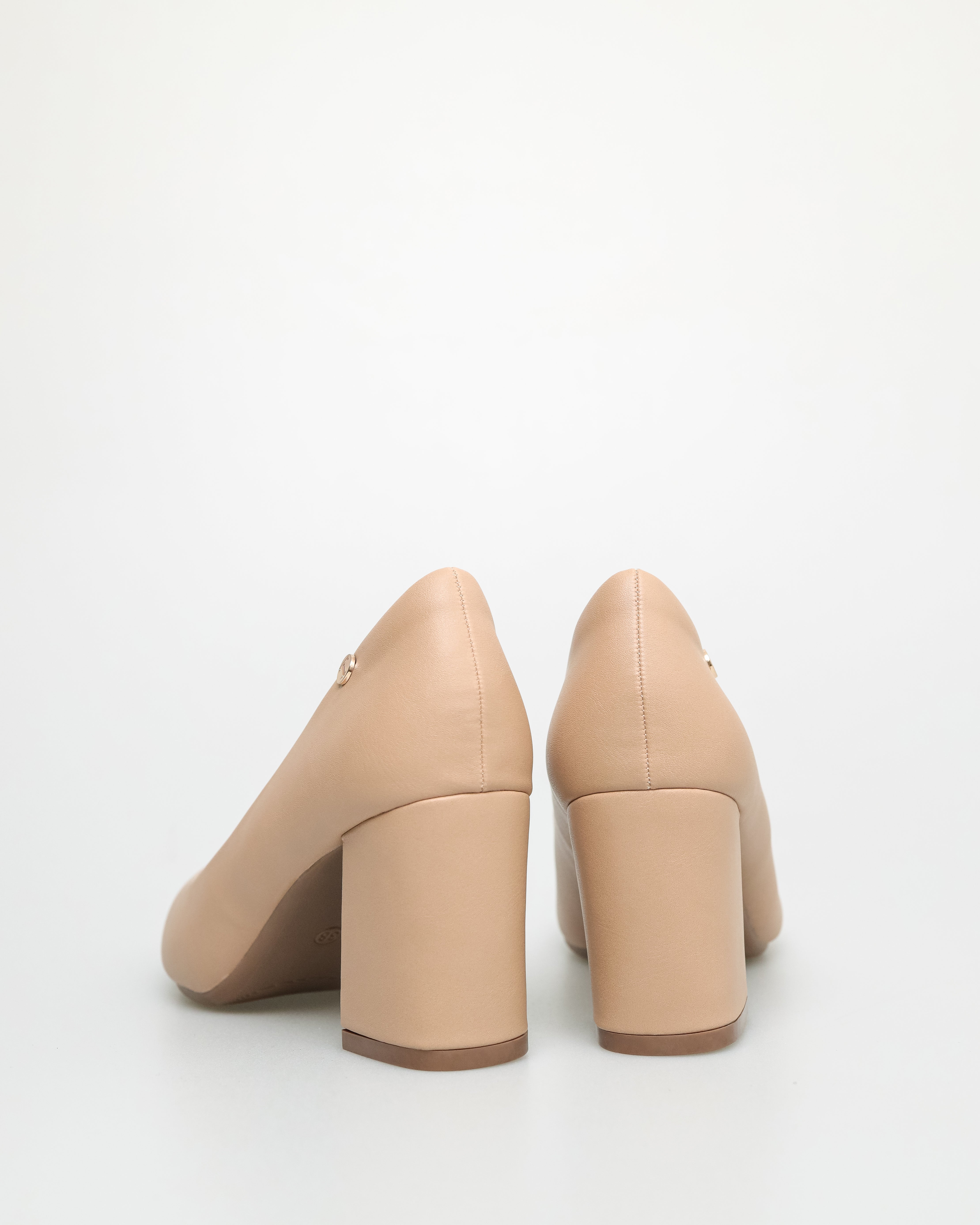 Tomaz NN328 Ladies Pointy Block Heels (Beige)