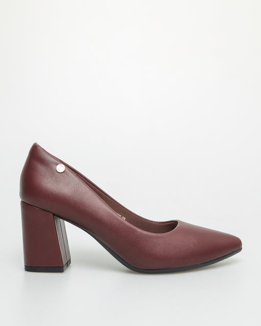 Tomaz NN328 Ladies Pointy Block Heels (Maroon)