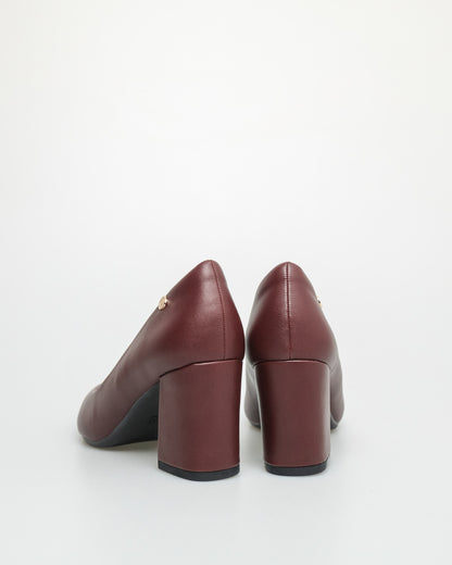 Tomaz NN328 Ladies Pointy Block Heels (Maroon)