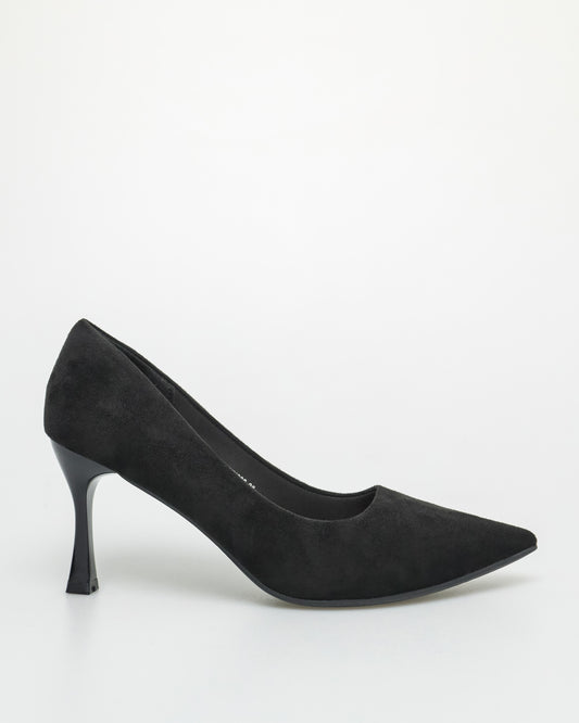 Tomaz NN306 Ladies Pointed Spool Heels (Black)