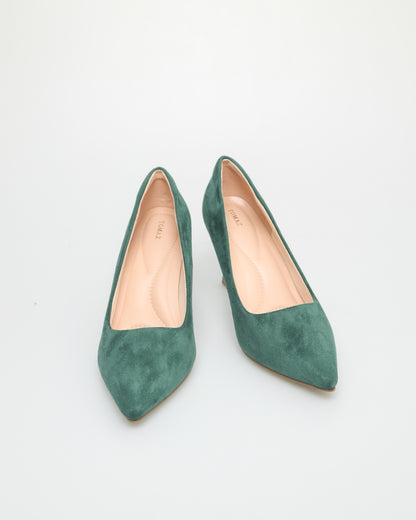 Tomaz NN306 Ladies Pointed Spool Heels (Green)