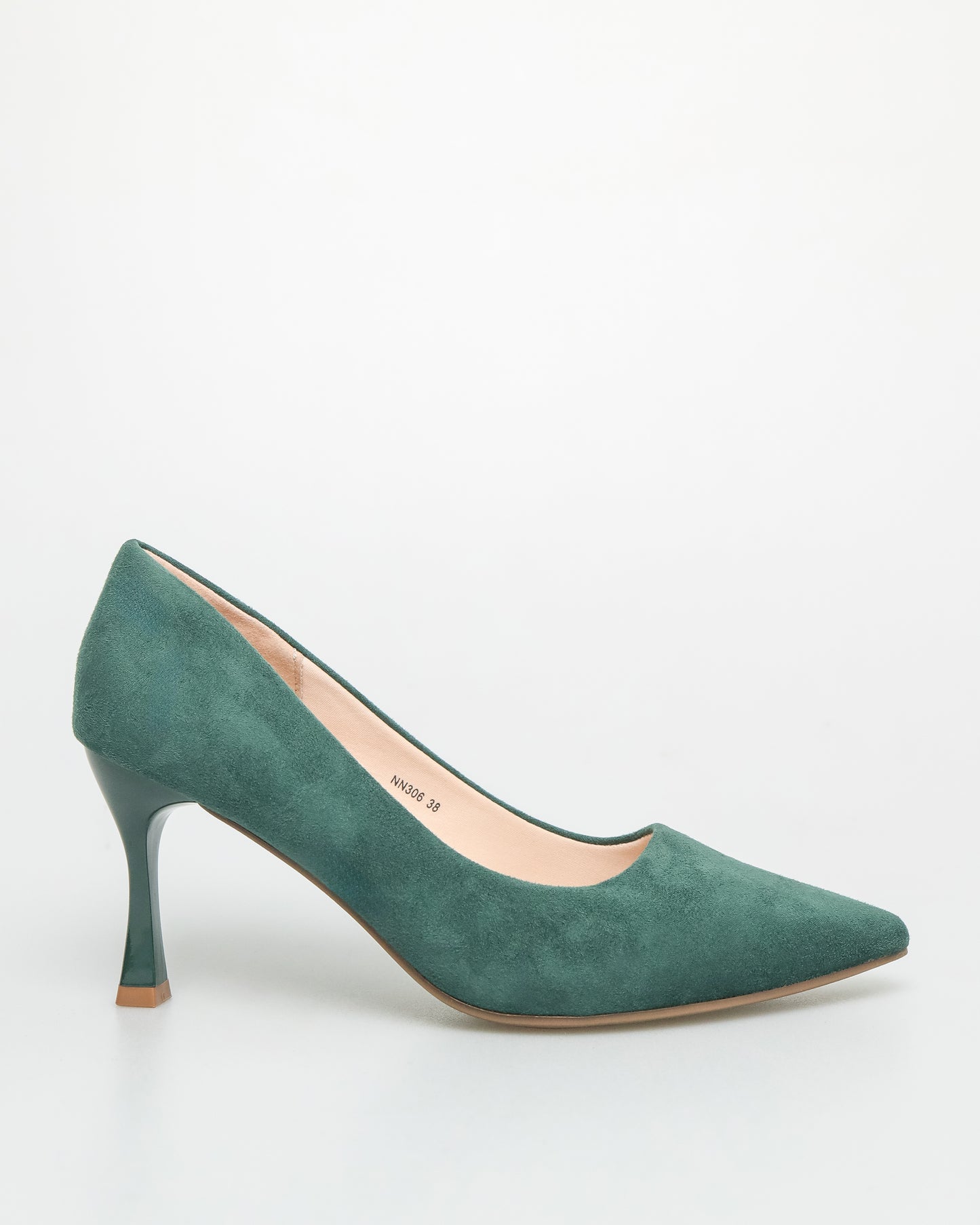 Tomaz NN306 Ladies Pointed Spool Heels (Green)