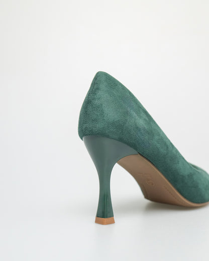 Tomaz NN306 Ladies Pointed Spool Heels (Green)