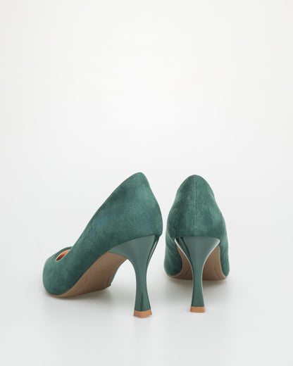 Tomaz NN306 Ladies Pointed Spool Heels (Green)