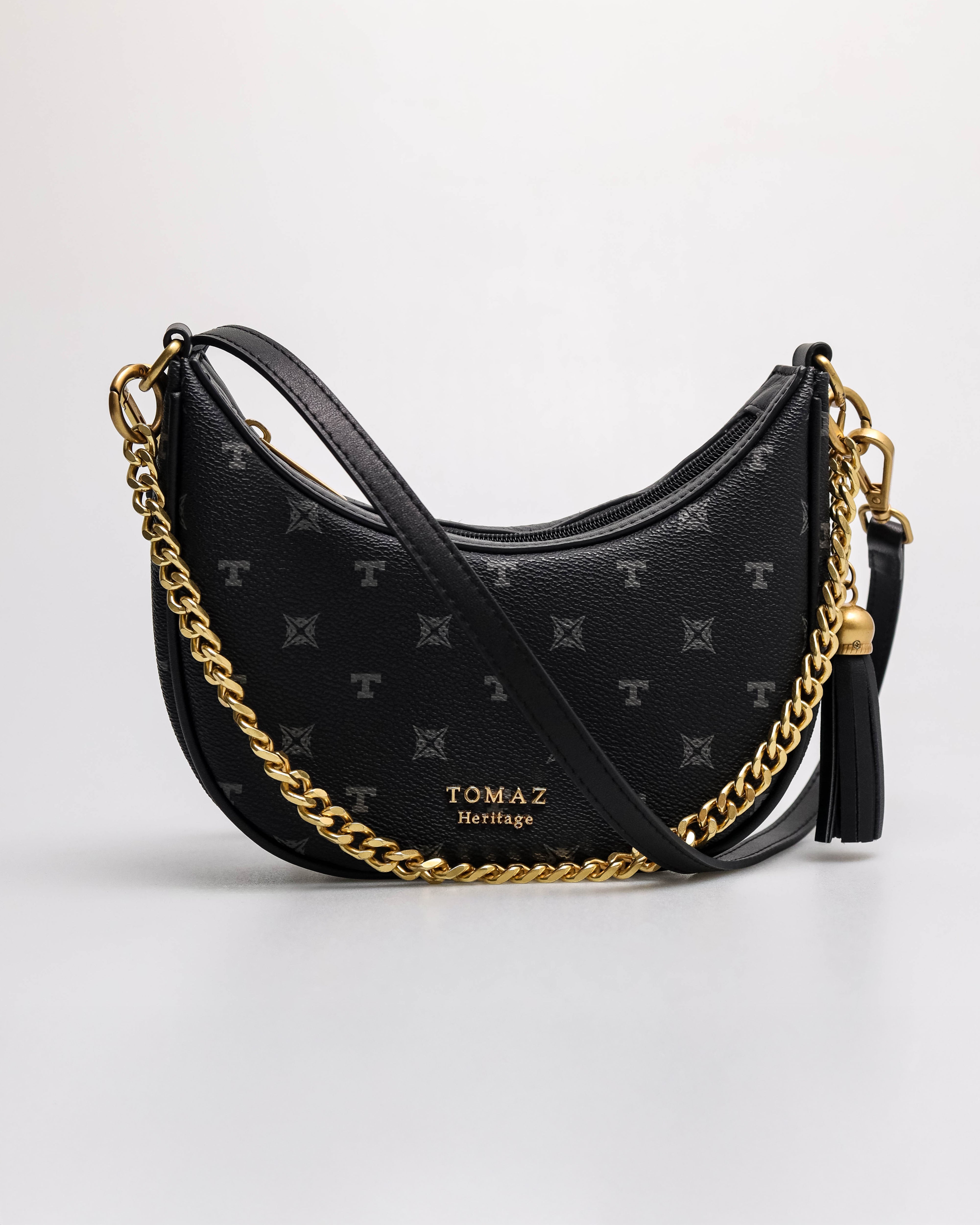 Beg Bulan Sabit Wanita Tomaz BL250 Monogram (Hitam) 