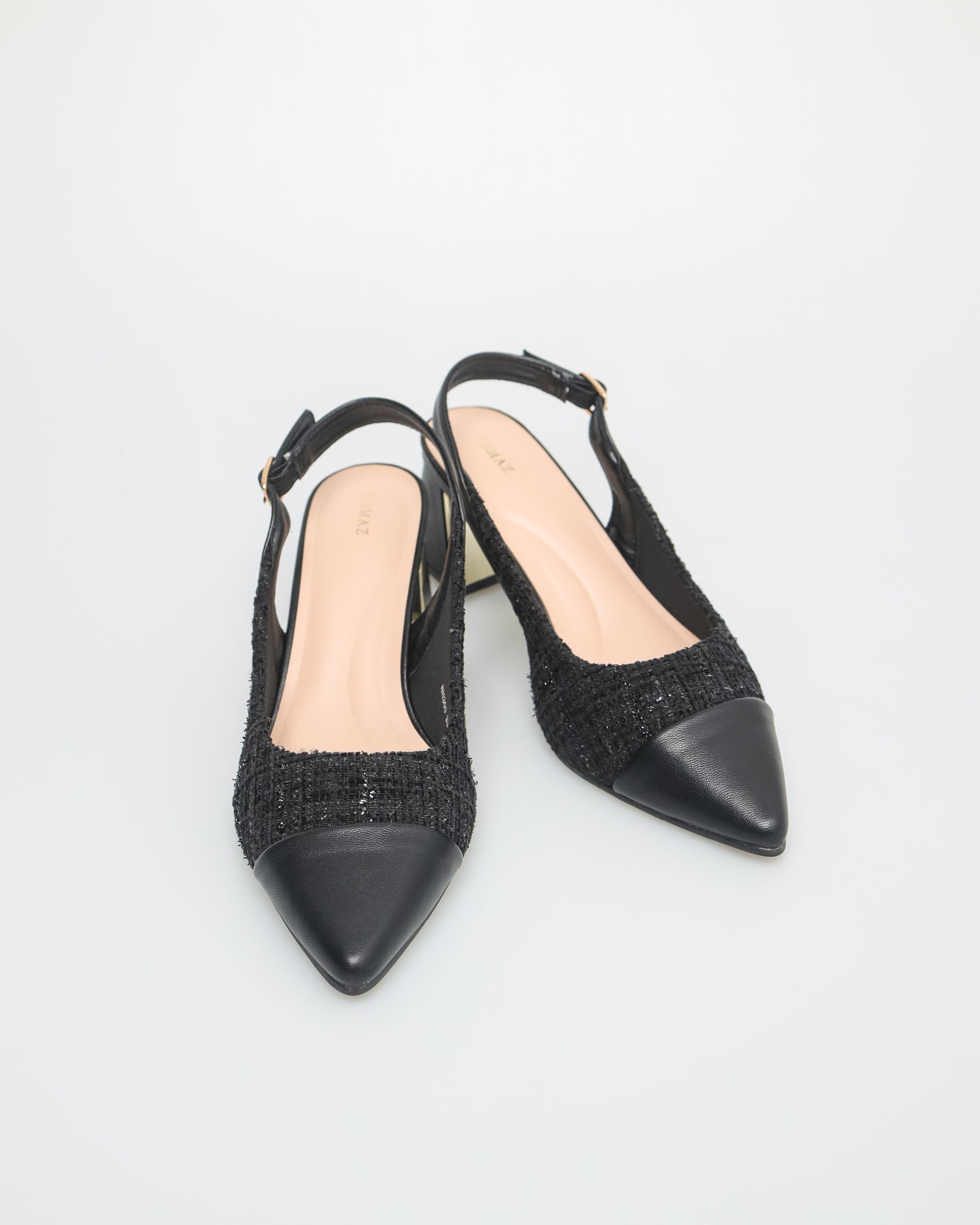 Tomaz NN300 Ladies Pointy Slingbacks Heels (Black)