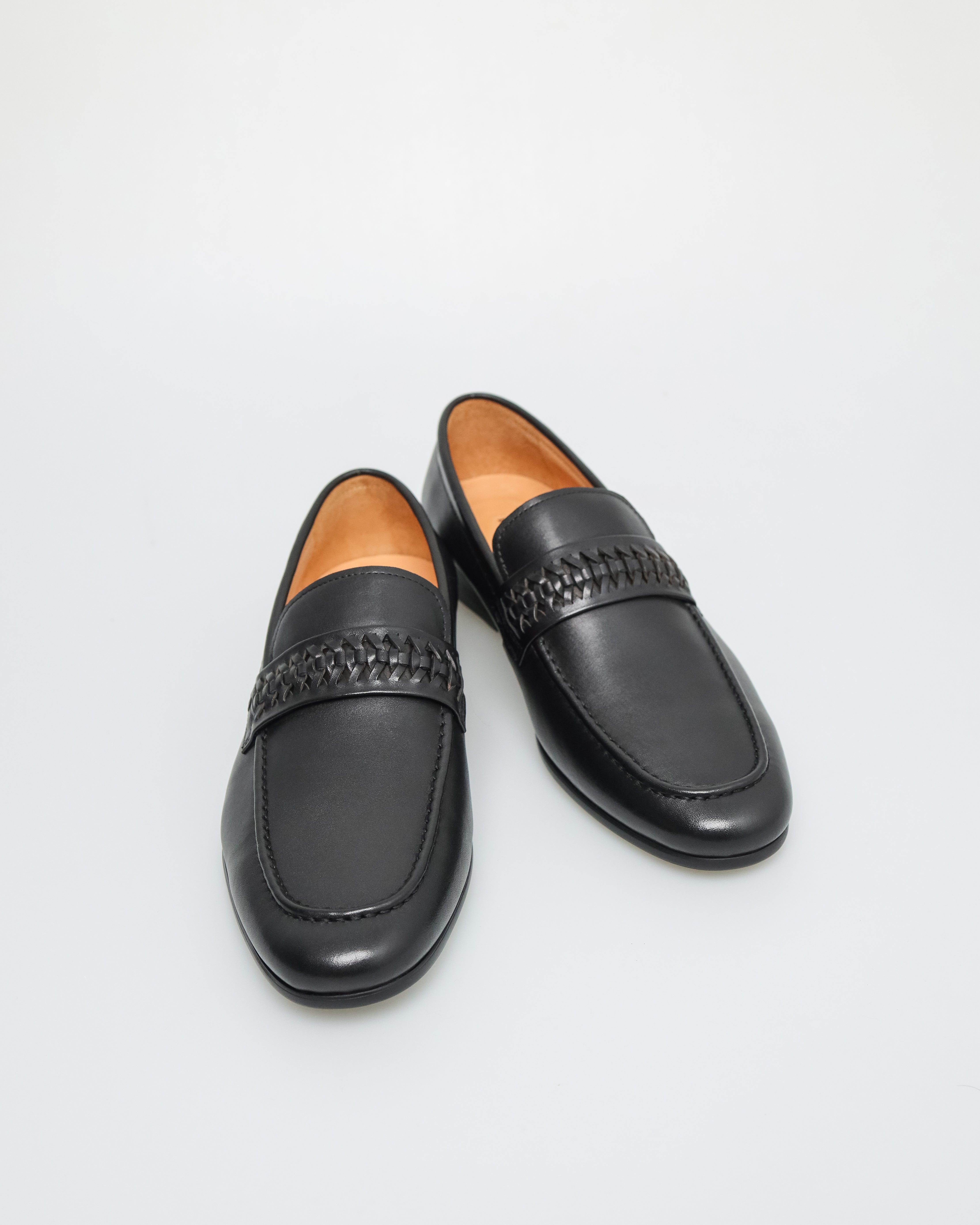 Tomaz F357 Men's Intrecciato Charm Loafers (Black)