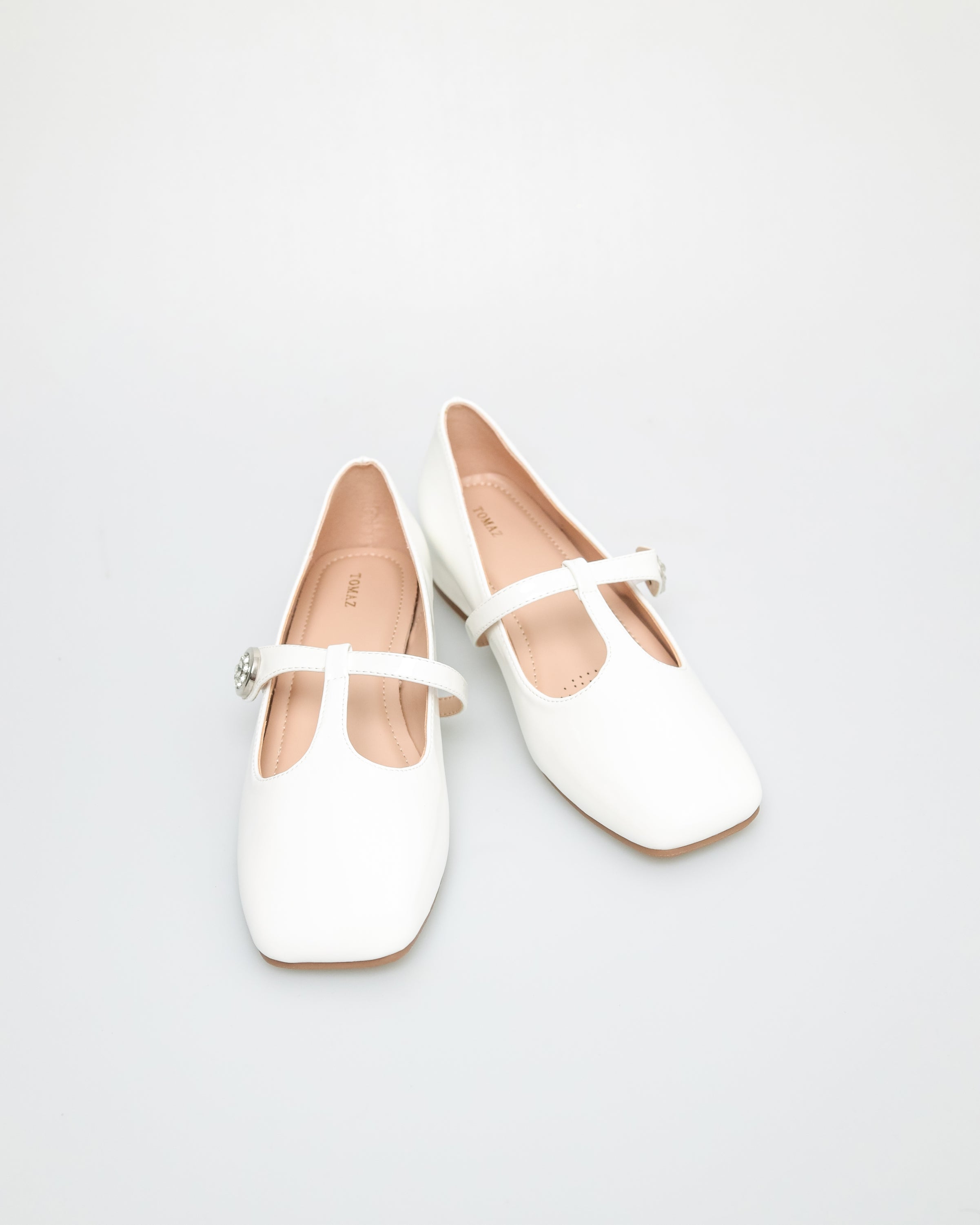 Tomaz NN280 Ladies T-Strap Mary Janes (White)