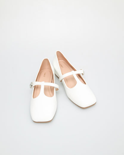 Tomaz NN280 Ladies T-Strap Mary Janes (White)